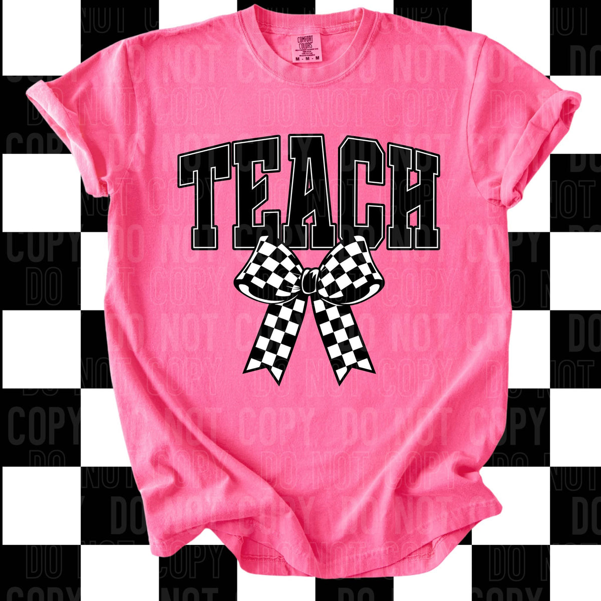 Teach Checkered Bow (SBB) 83605 DTF Transfer