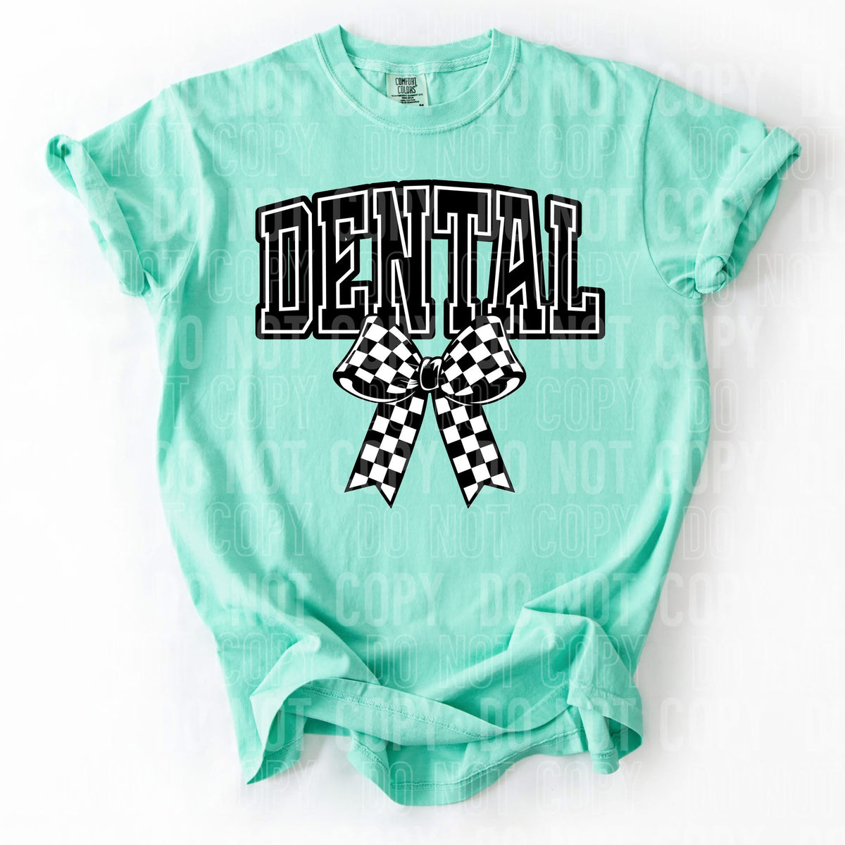 Dental Checkered Bow (SBB) 83610 DTF Transfer