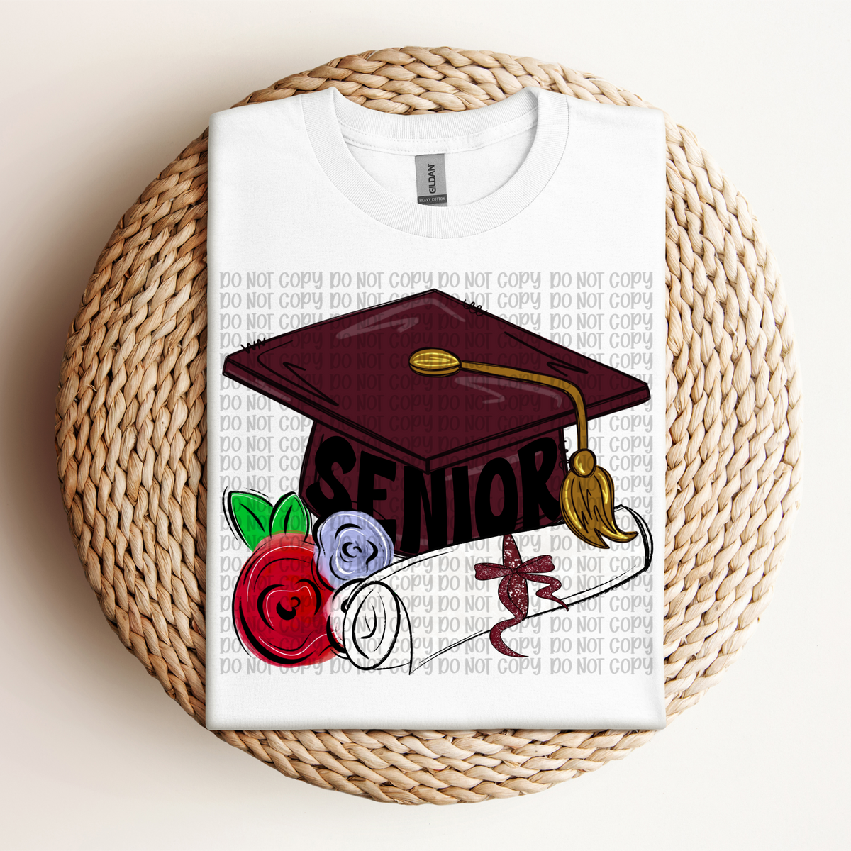 Senior Cap MAROON (VP) 102904 DTF transfer