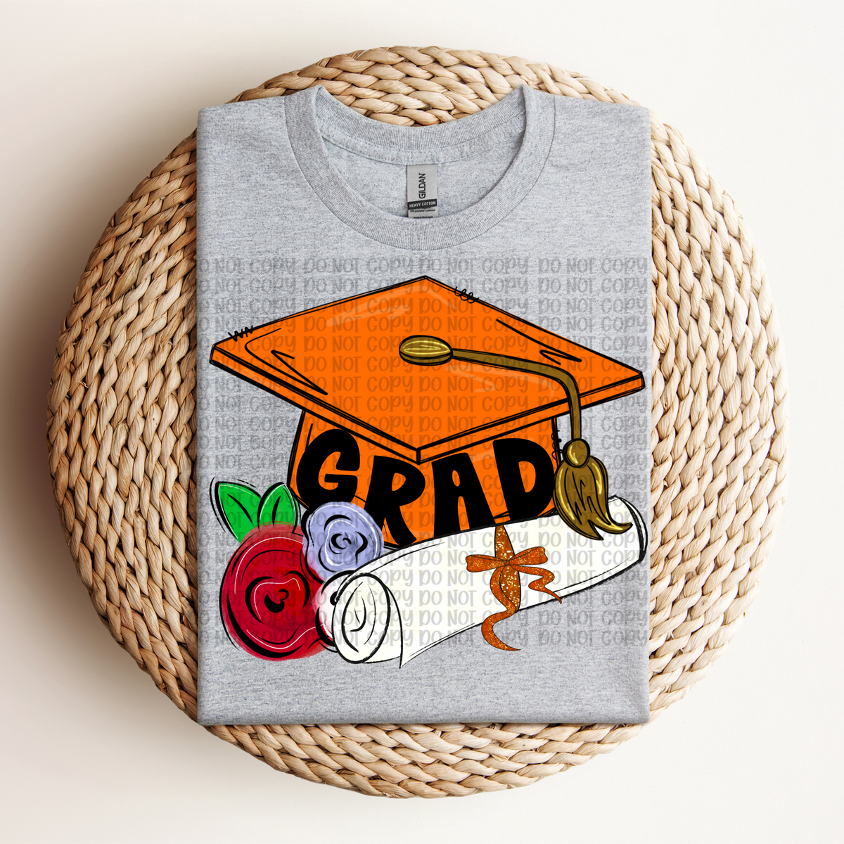 Grad Cap ORANGE (VP) 102913 DTF transfer