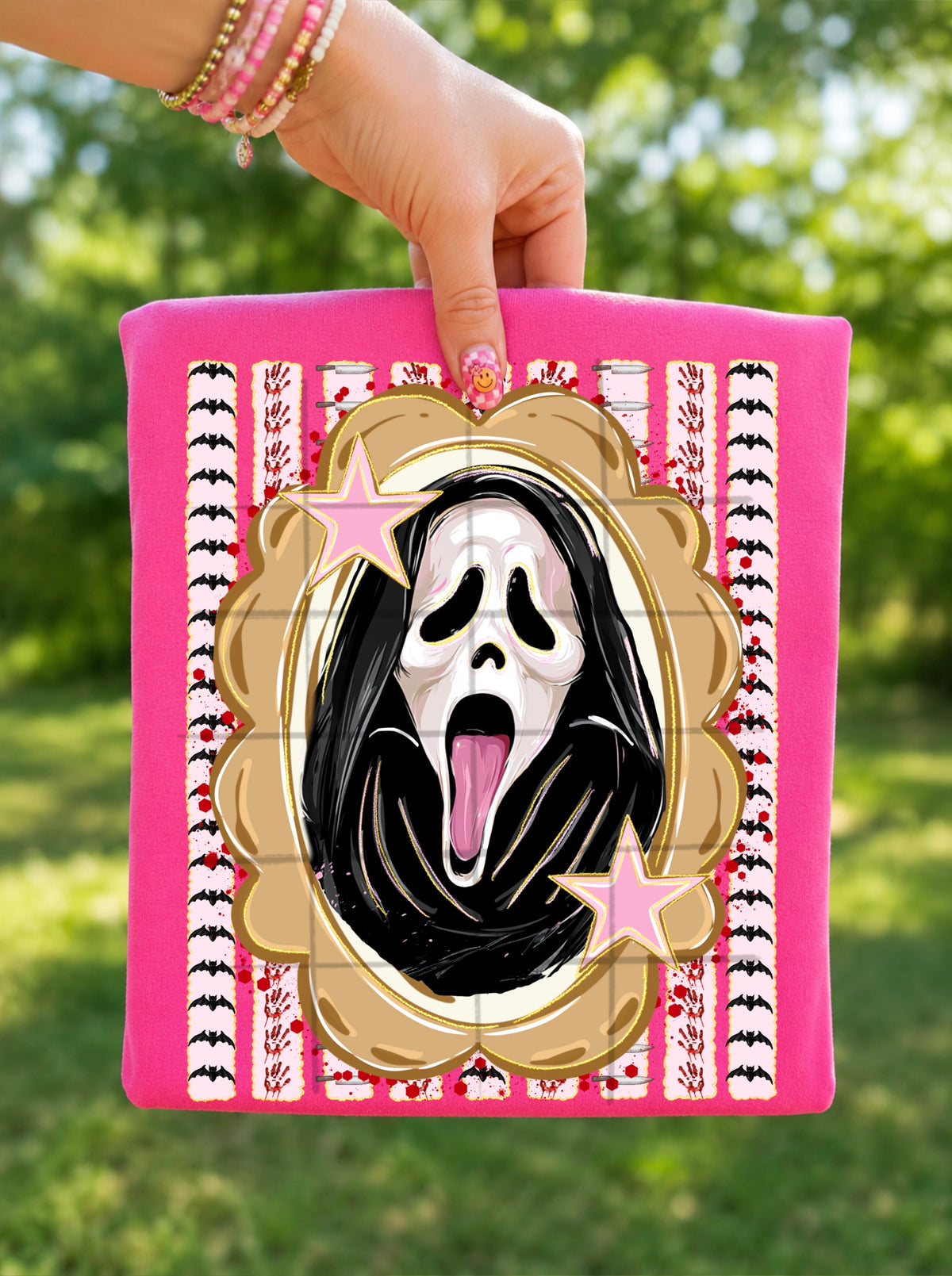 GF Halloween stripes oval frame with stars (TDC) DTF Transfer
