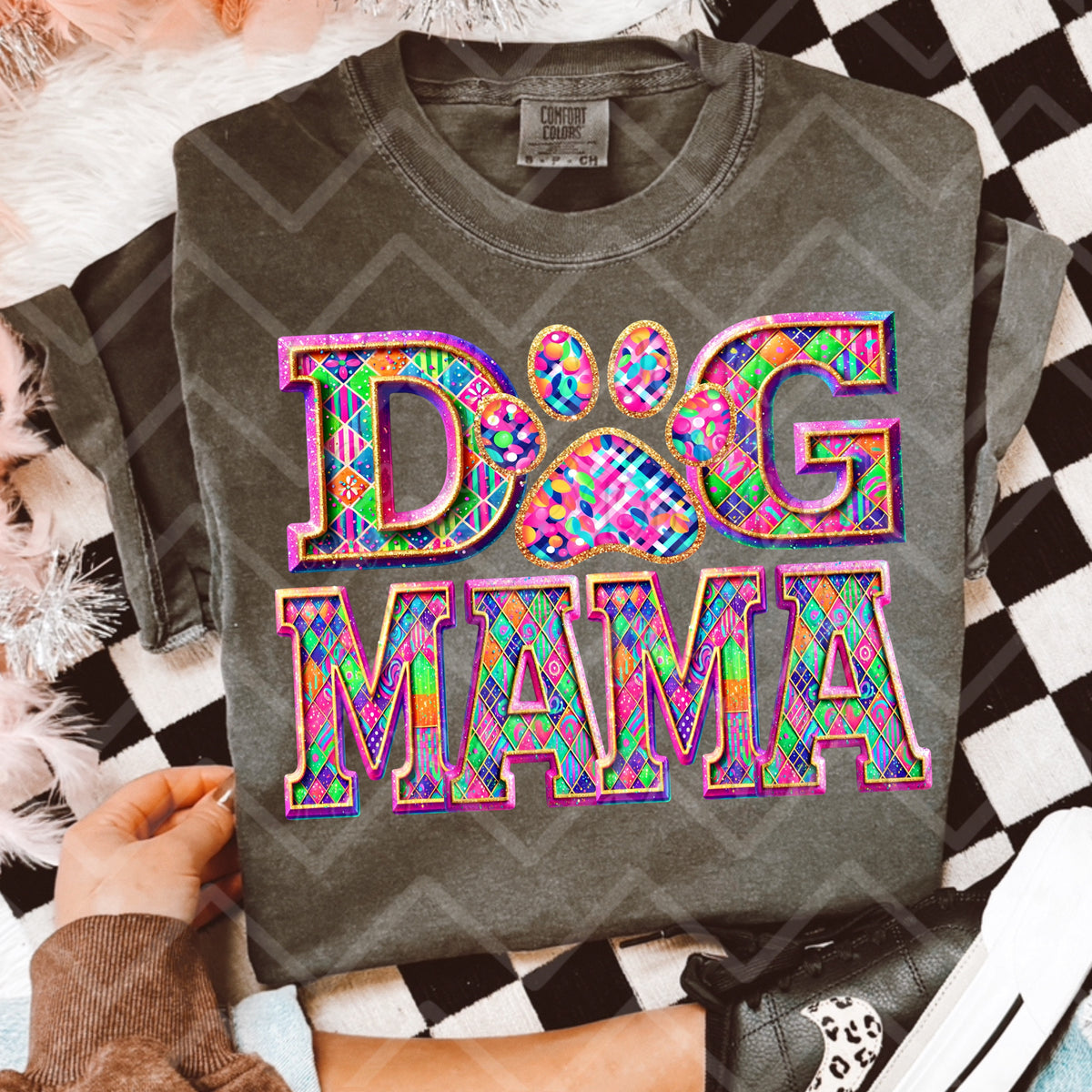 Multicolor Dog Mama (Virgo) 102987 DTF transfer