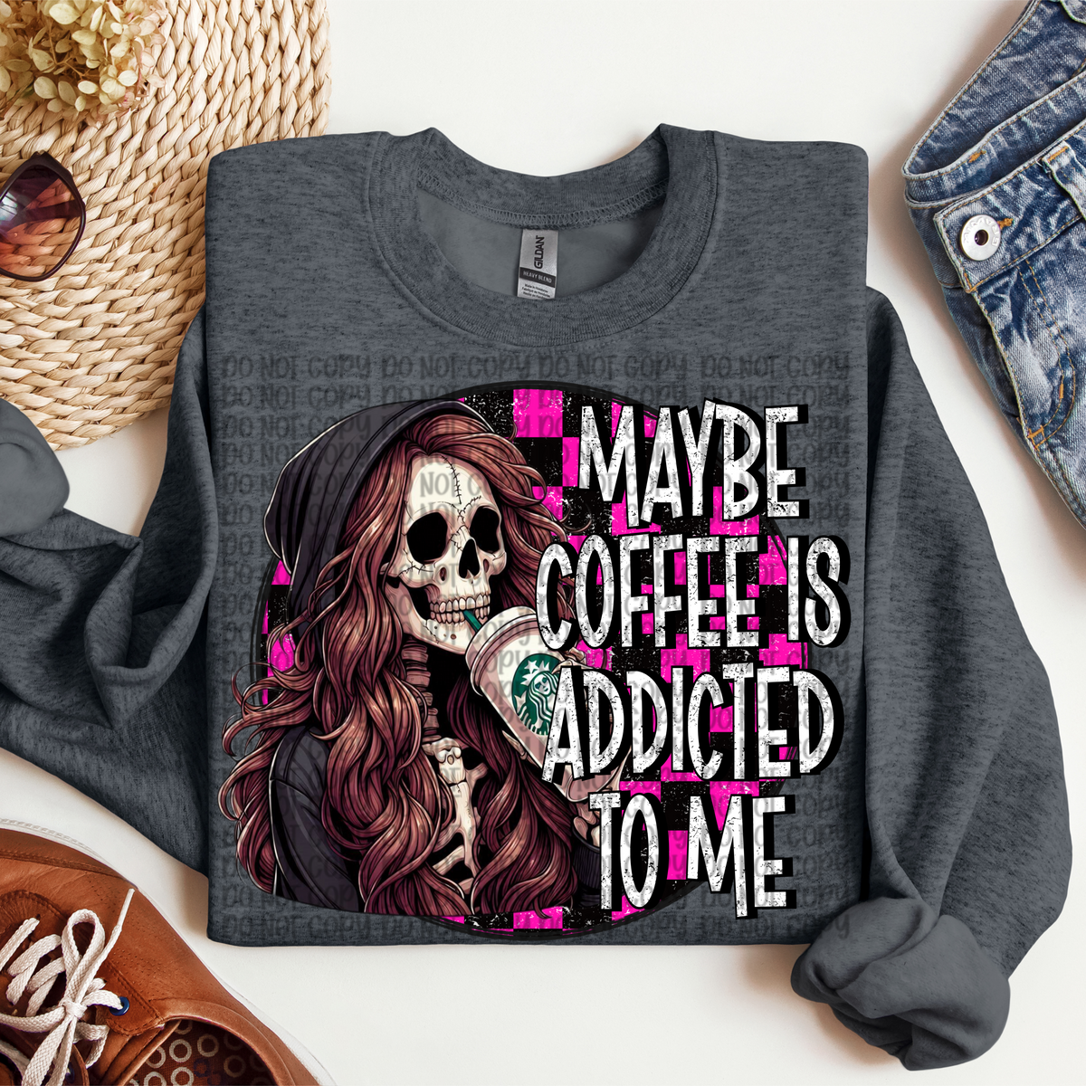 Maybe coffee is addicted to me (VP) 102983 DTF transfer