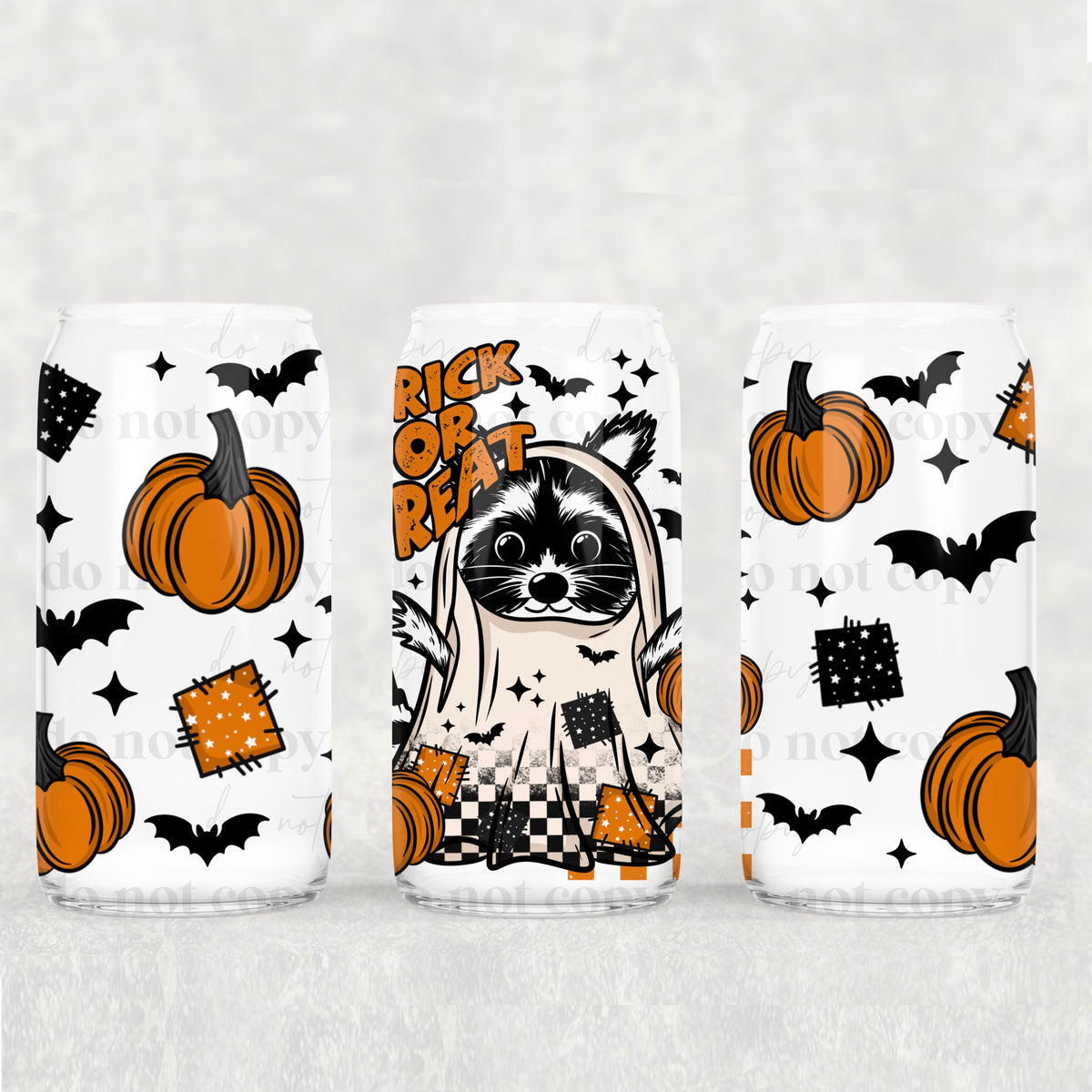 5166 trick or treat racoon (CSC) UV DTF WRAP