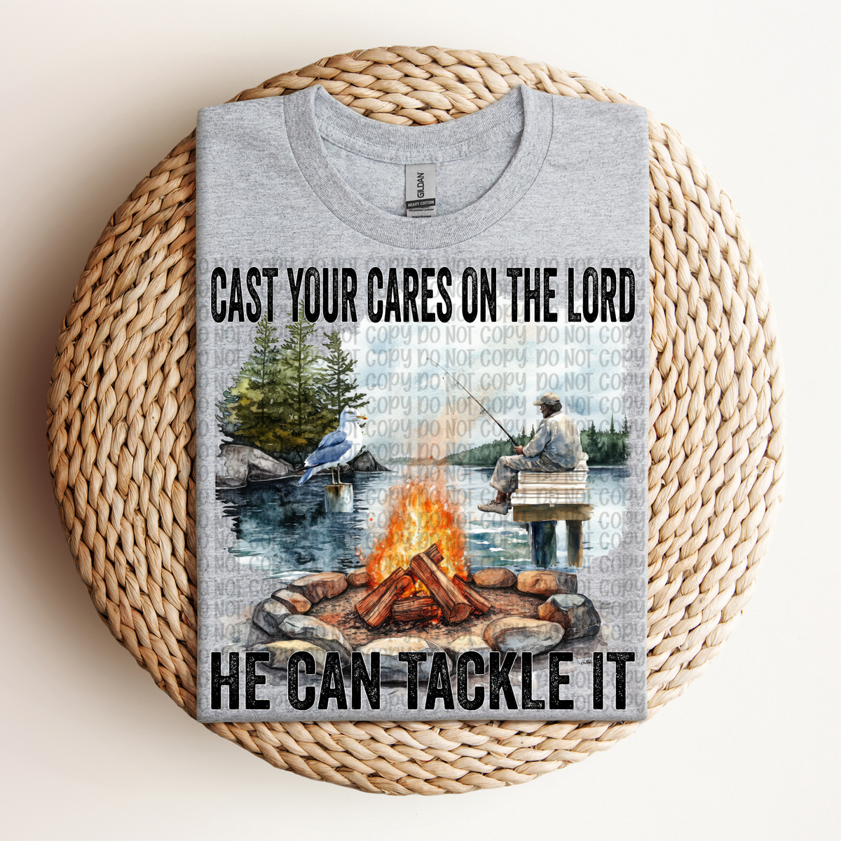 Cast your cares on the lord fisherman (VP) 102958 DTF transfer
