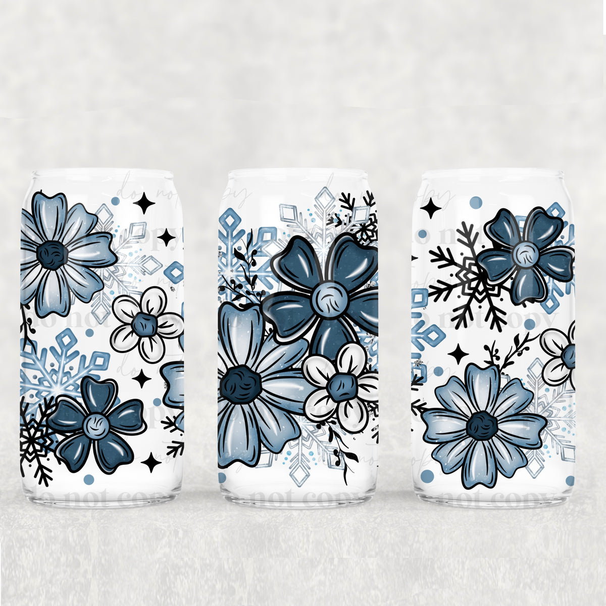 blue flowers 5232 (CSC) UV DTF WRAP