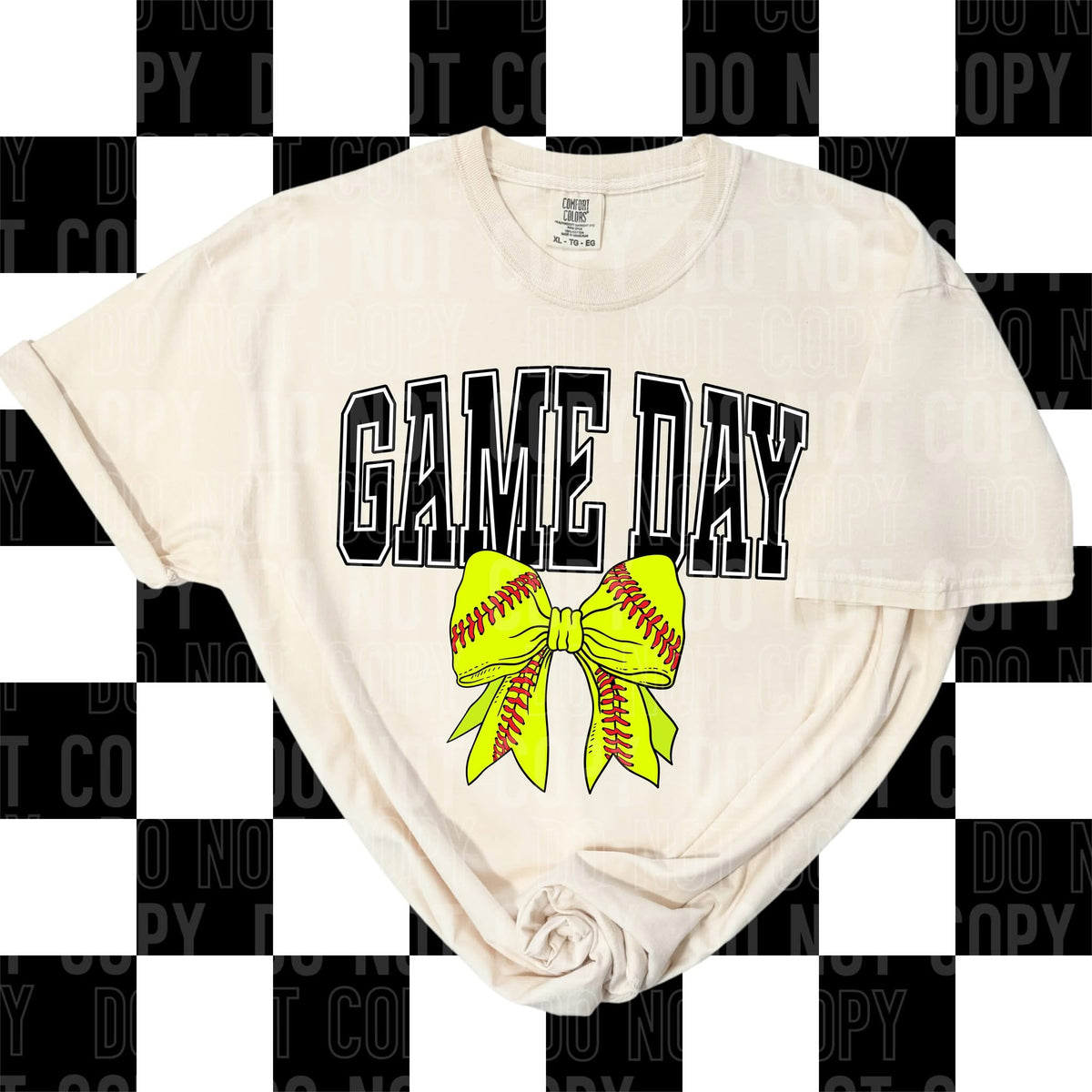 Game Day With Softball Bow (SBB) 83798 DTF Transfer