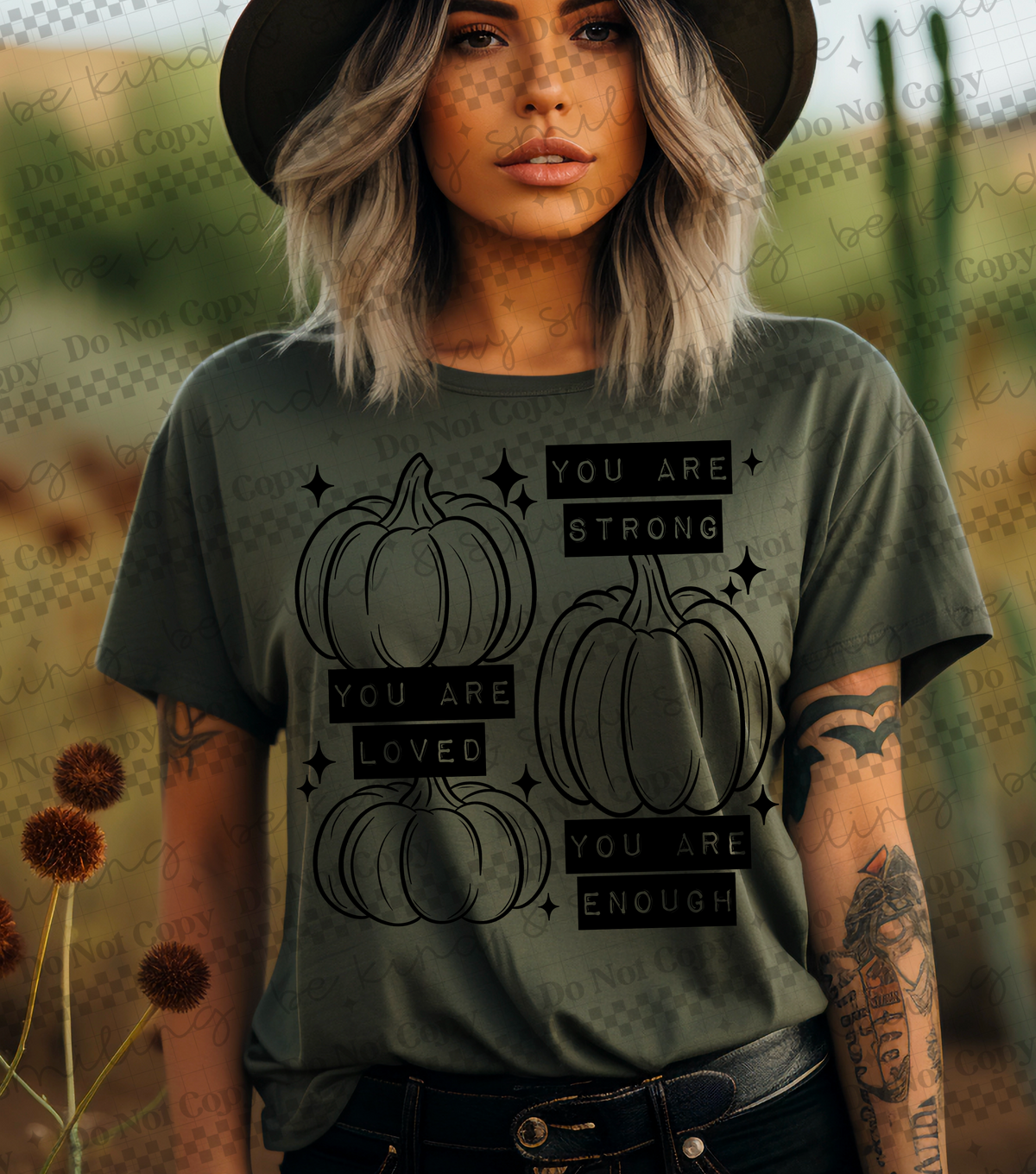 You are strong pumpkins BLACK (CMLD) DTF Transfer
