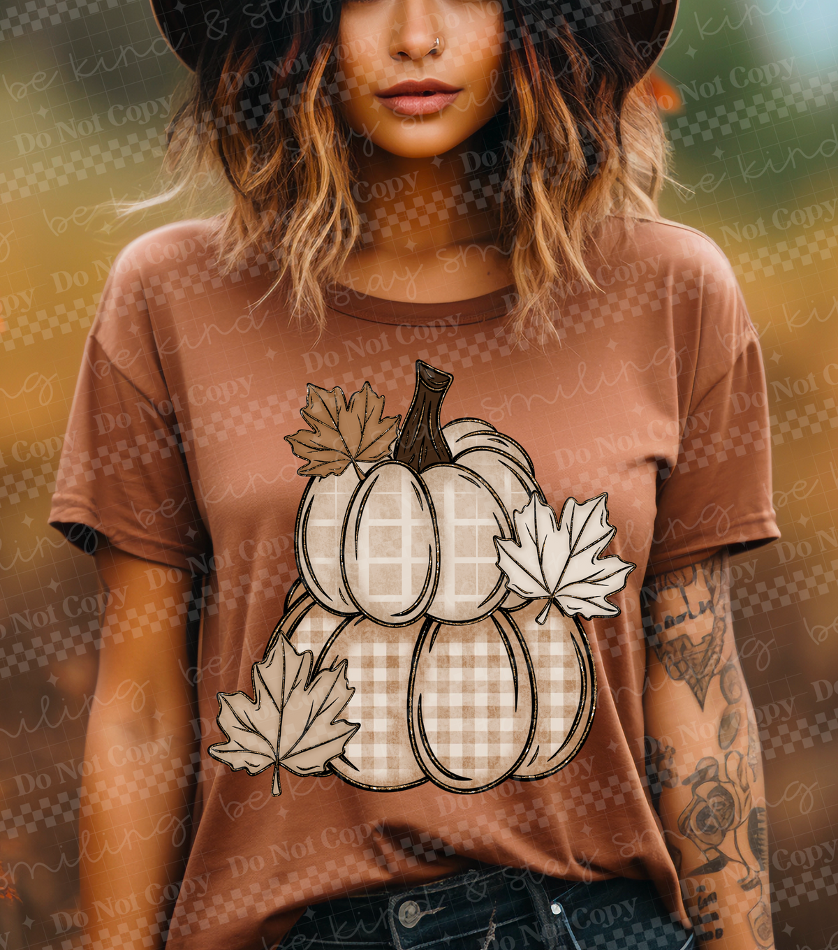 Plaid stacked pumpkins (CMLD) DTF Transfer