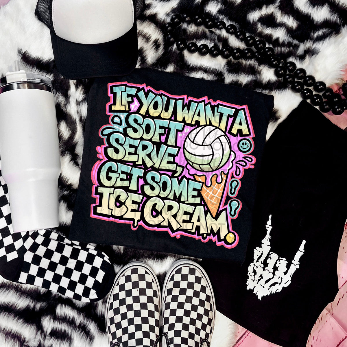 If you want a soft serve get some ice cream Volleyball cone (Starlight) DTF transfer