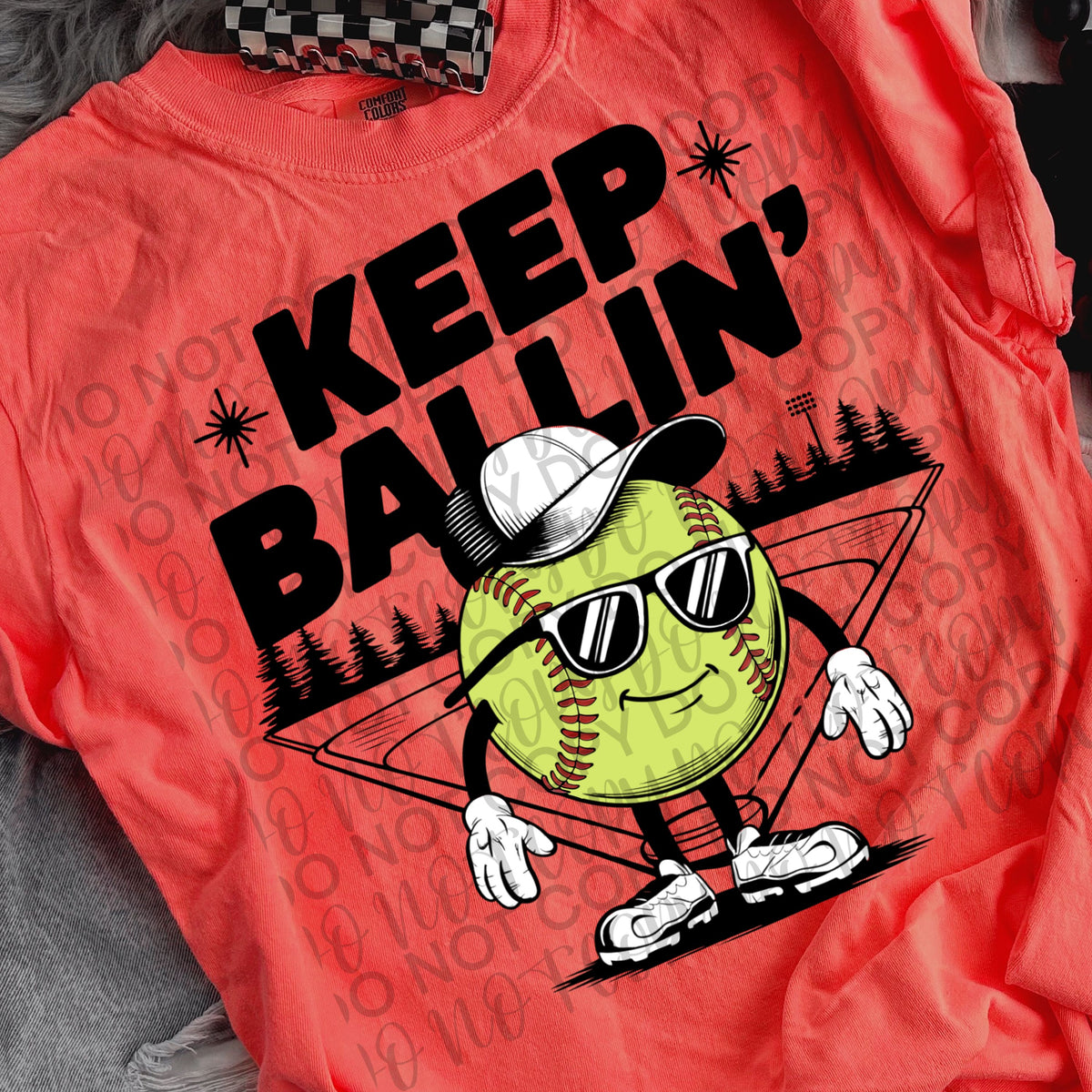 Keep Ballin' SOFTBALL (Starlight) DTF transfer