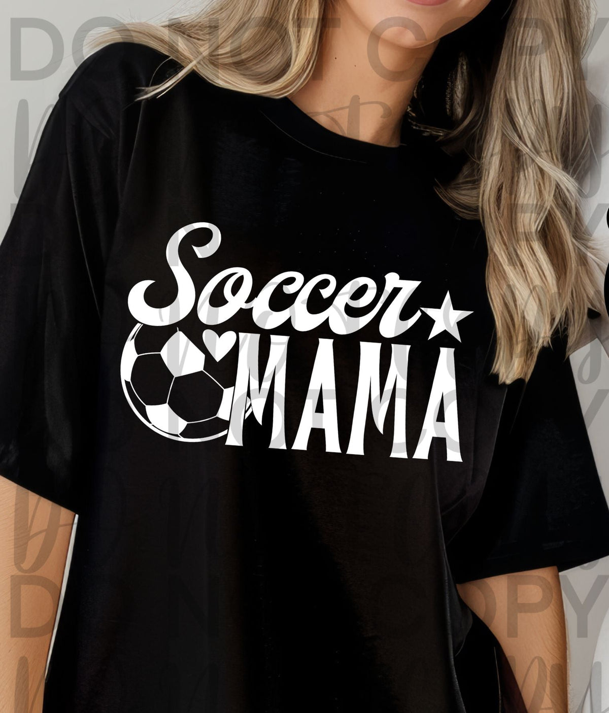 Soccer Mama with heart WHITE (Starlight) DTF transfer