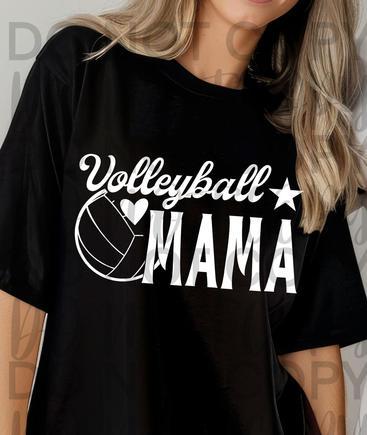 Volleyball Mama with heart WHITE (Starlight) DTF transfer