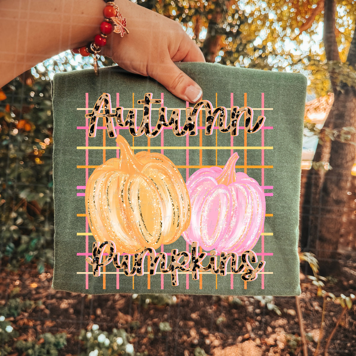 Autumn pumpkins orange and pink (Virgo) DTF Transfer