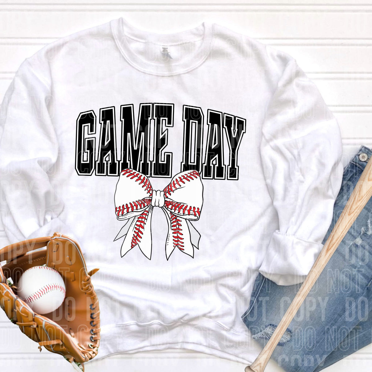 Game Day Baseball Bow (SBB) 83800 DTF Transfer