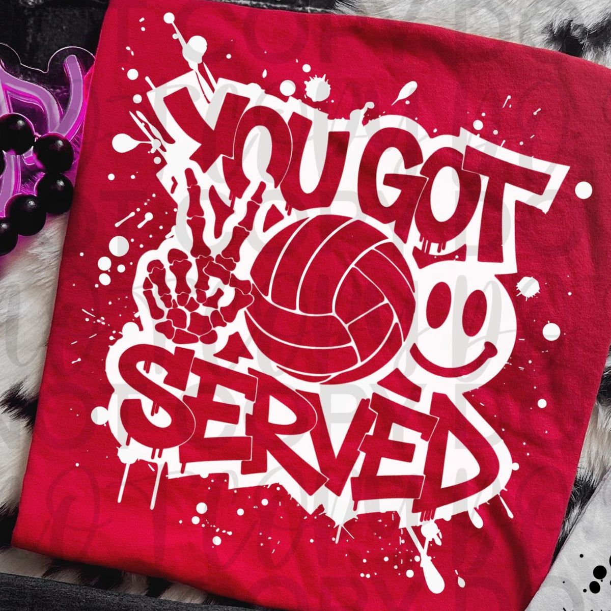 You got served Volleyball WHITE (Starlight) DTF transfer