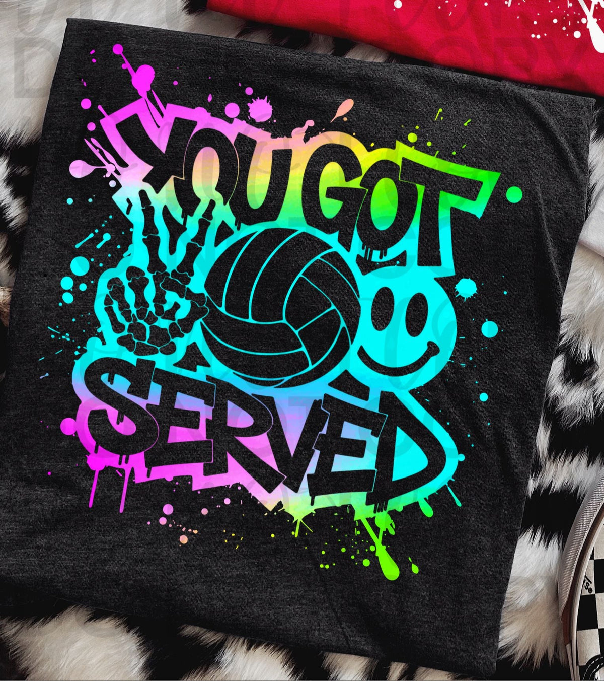 You got served Volleyball COLORFUL (Starlight) DTF transfer