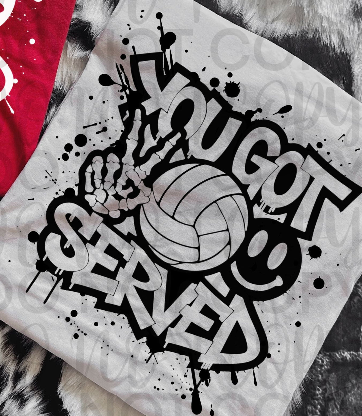 You got served Volleyball BLACK (Starlight) DTF transfer