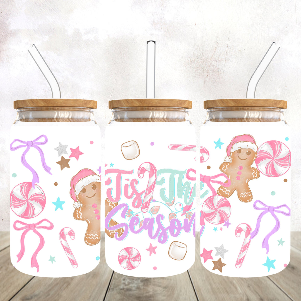 Tis the season pastel gingerbread (Virgo) UV DTF WRAP