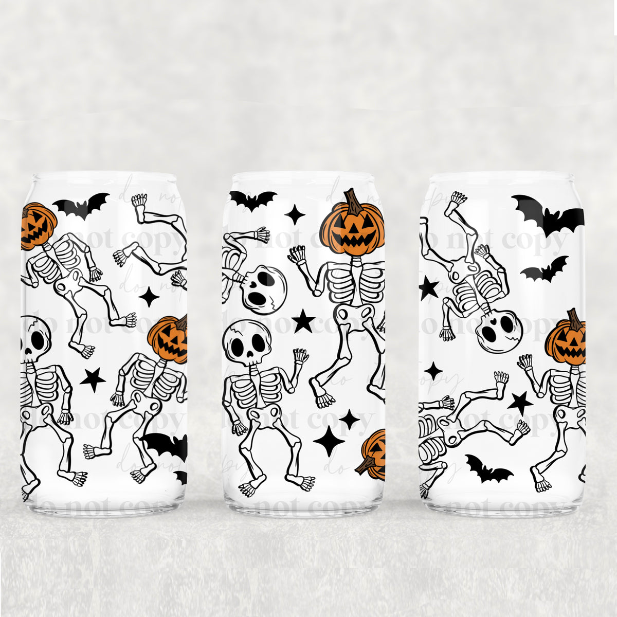 5210 dancing skellies pumpkin heads (CSC) UV DTF WRAP