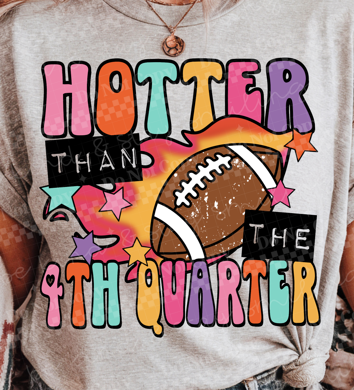 Hotter than the 4th quarter flame and stars neon (CMLD) DTF Transfer