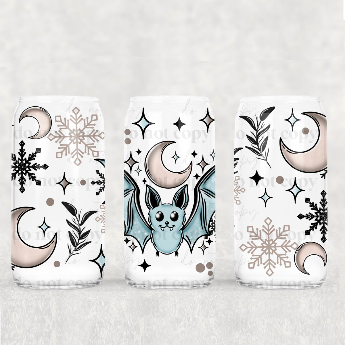 5596 bat with moon and snowflakes (CSC) UV DTF WRAP