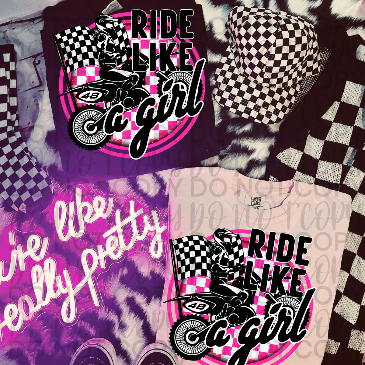 Ride like a girl Dirt Bike (Starlight) DTF transfer