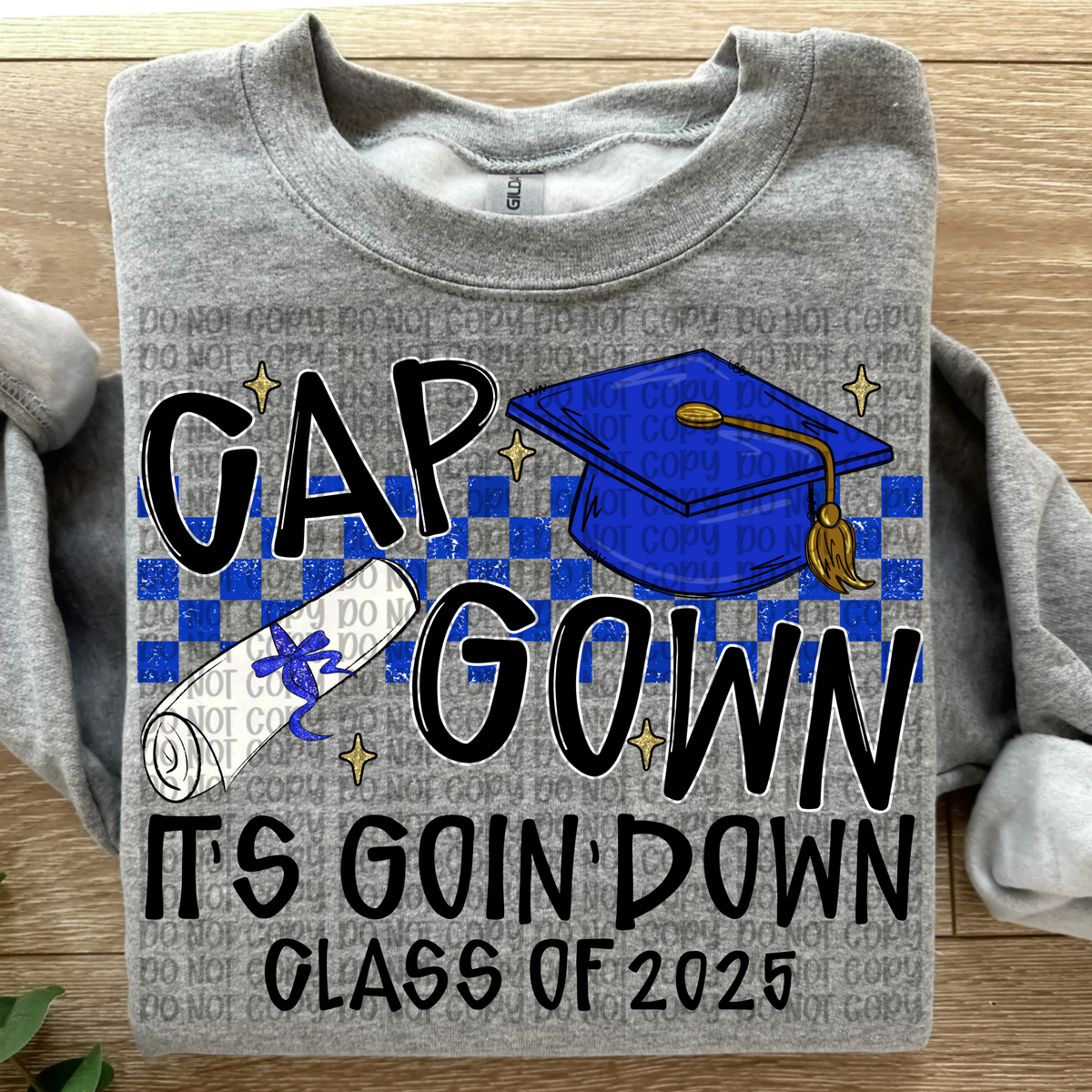 Cap and Gown its going down 2025 BLUE (VP) 102898 DTF transfer