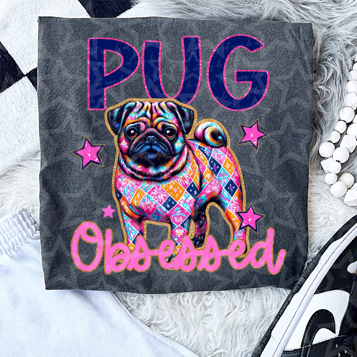 Pug Obsessed (Virgo) DTF transfer