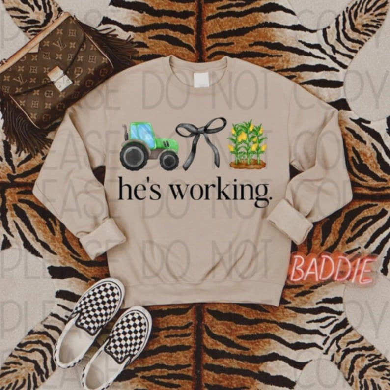 He's Working Farmer (2) 83816 DTF Transfer
