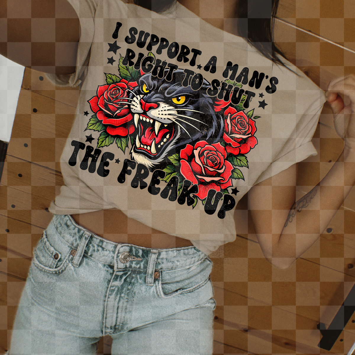 I support a man's right to shut the freak up (Lyttle) DTF Transfer