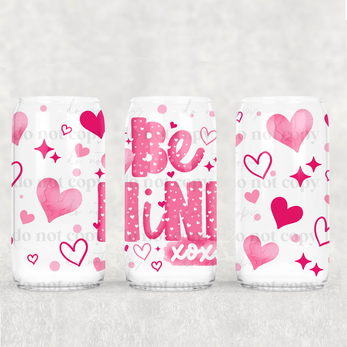 be mine with pink hearts 5654 (CSC) UV DTF WRAP