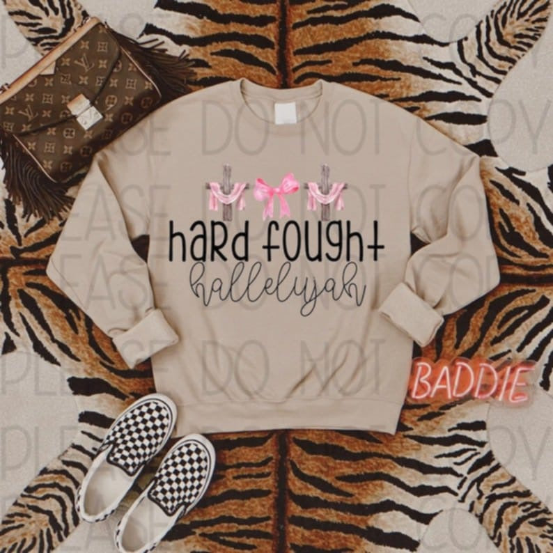 Hard Fought hallelujah Crosses 83826 DTF Transfer