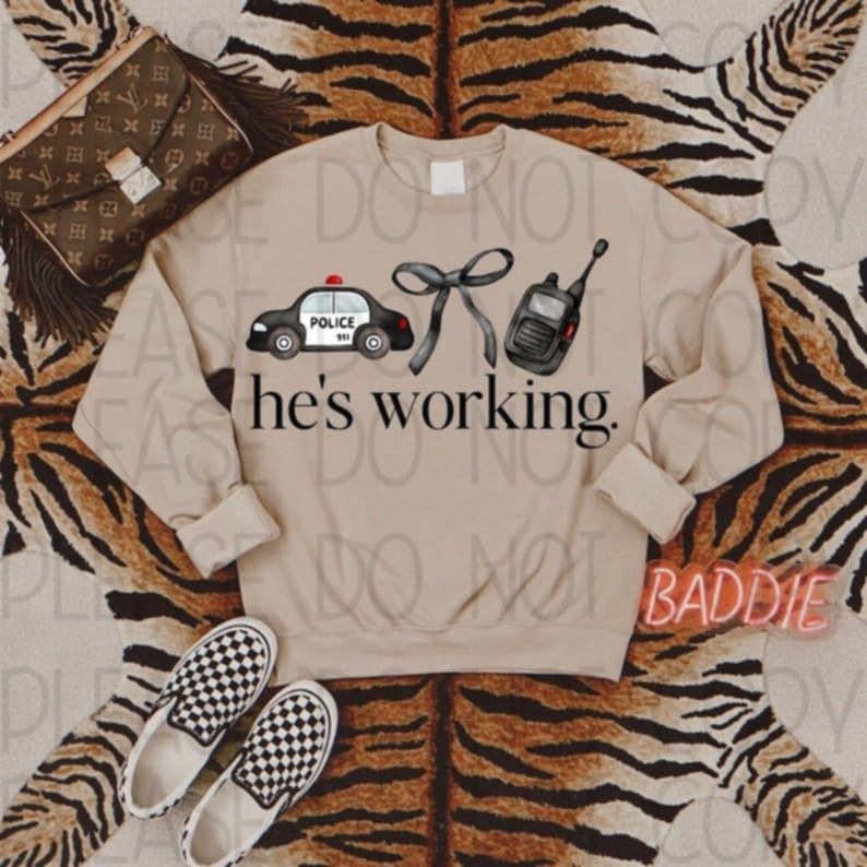 He's Working Police Officer (2) 83832 DTF Transfer