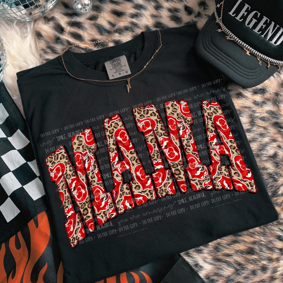 Mama leopard and cherry filled (Carter) DTF Transfer