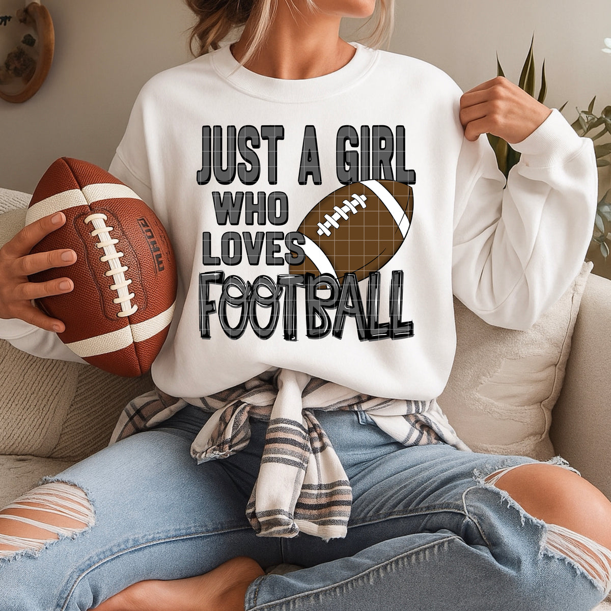 Just a girl who loves football (DD) DTF Transfer