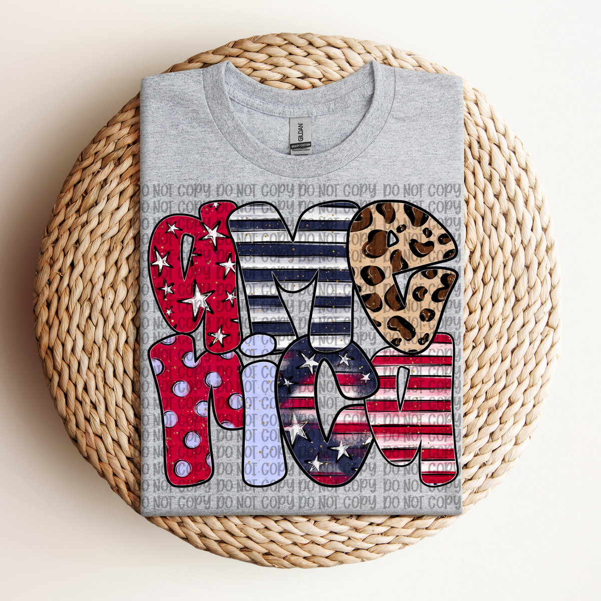 America patriotic patterned (VP) 102711 DTF transfer