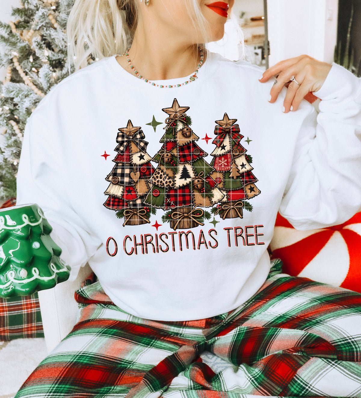 O Christmas tree patchwork trio (DD) DTF Transfer