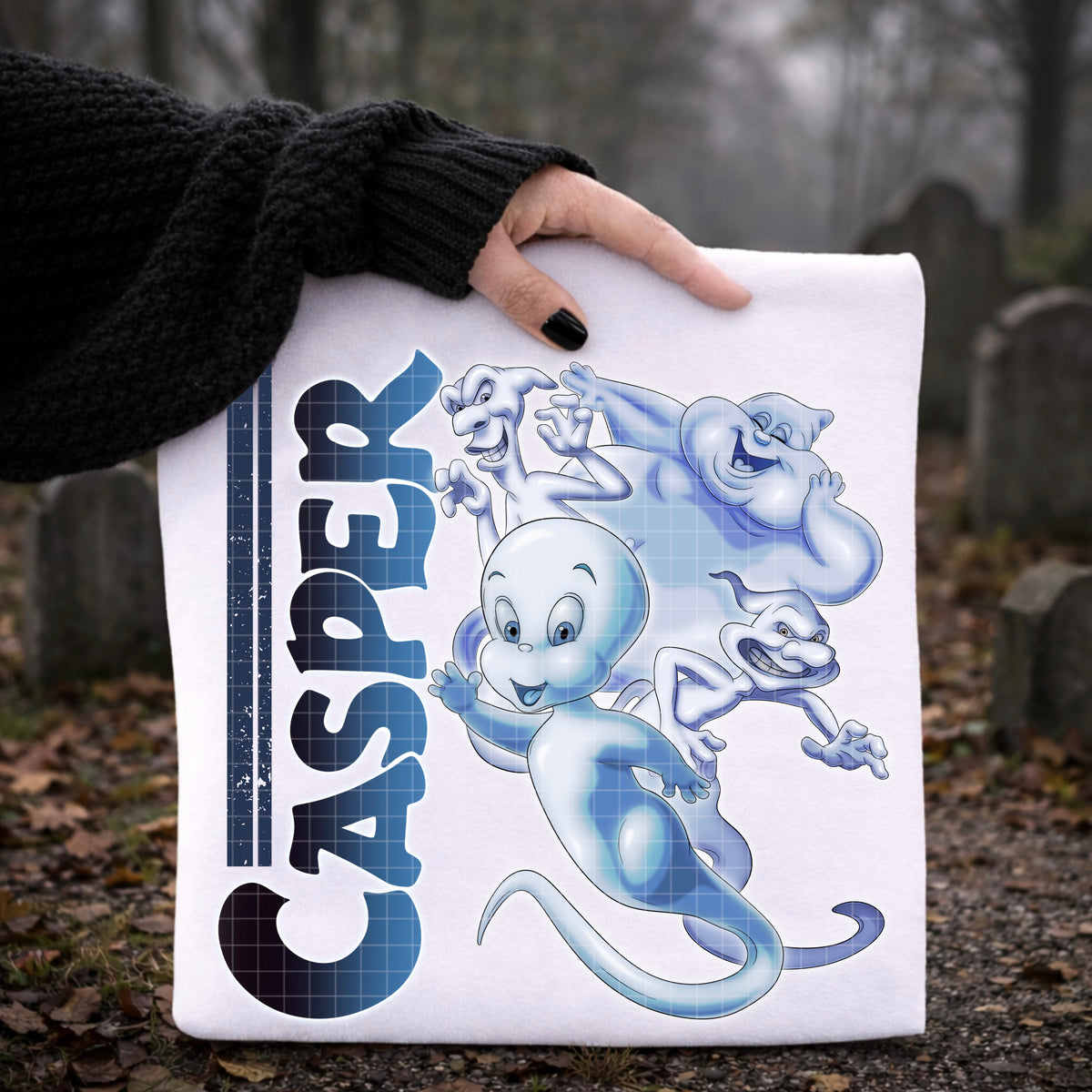 Blue spooky ghost (DD) DTF Transfer