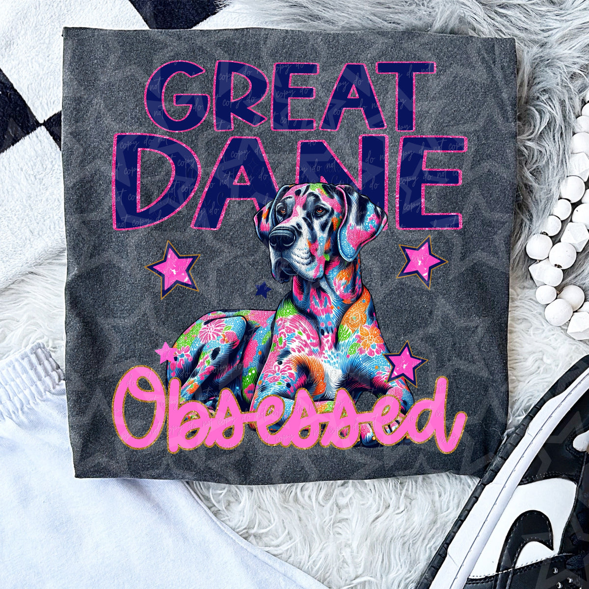 Great Dane Obsessed (Virgo) DTF transfer