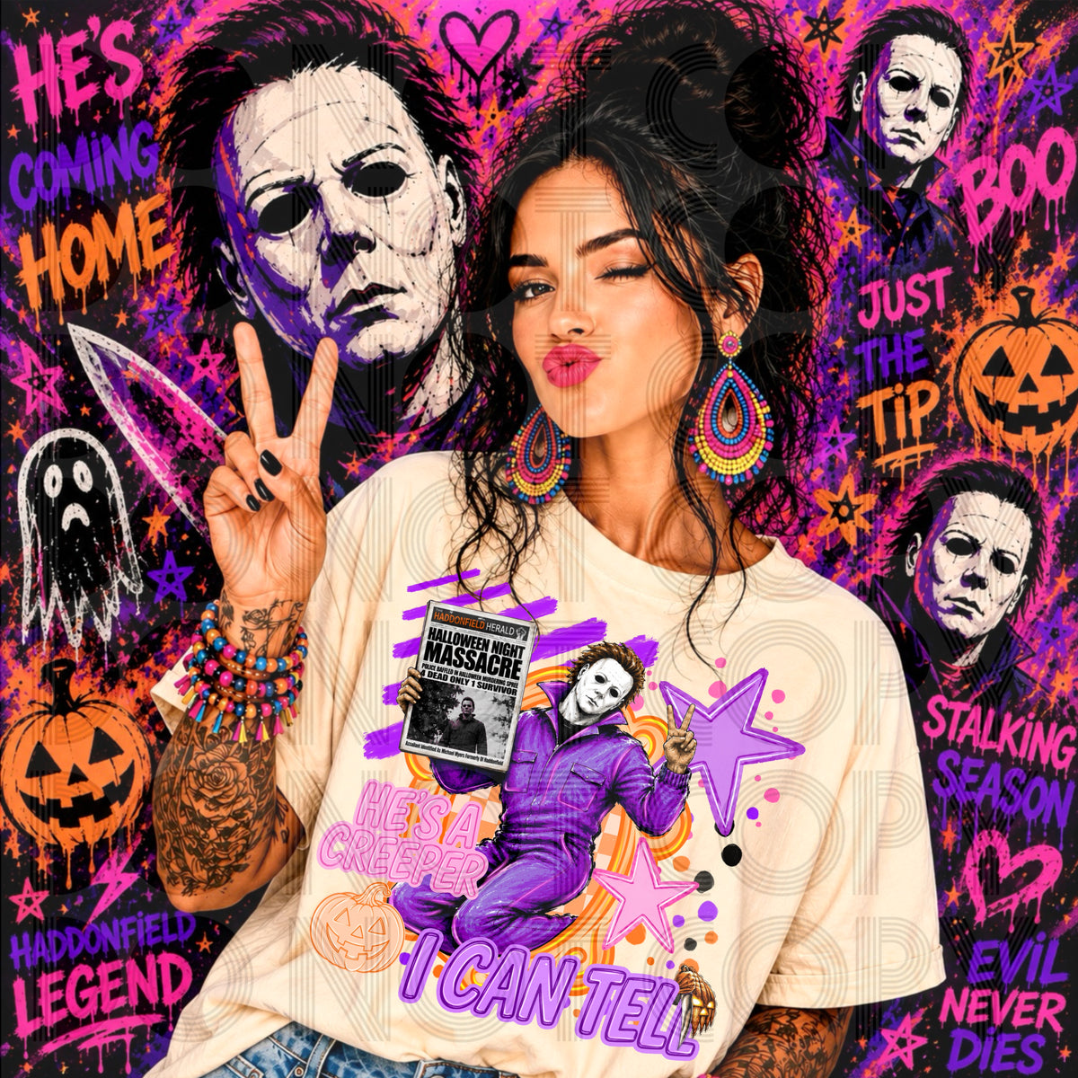 He's a creeper I can tell (Renewed) DTF Transfer