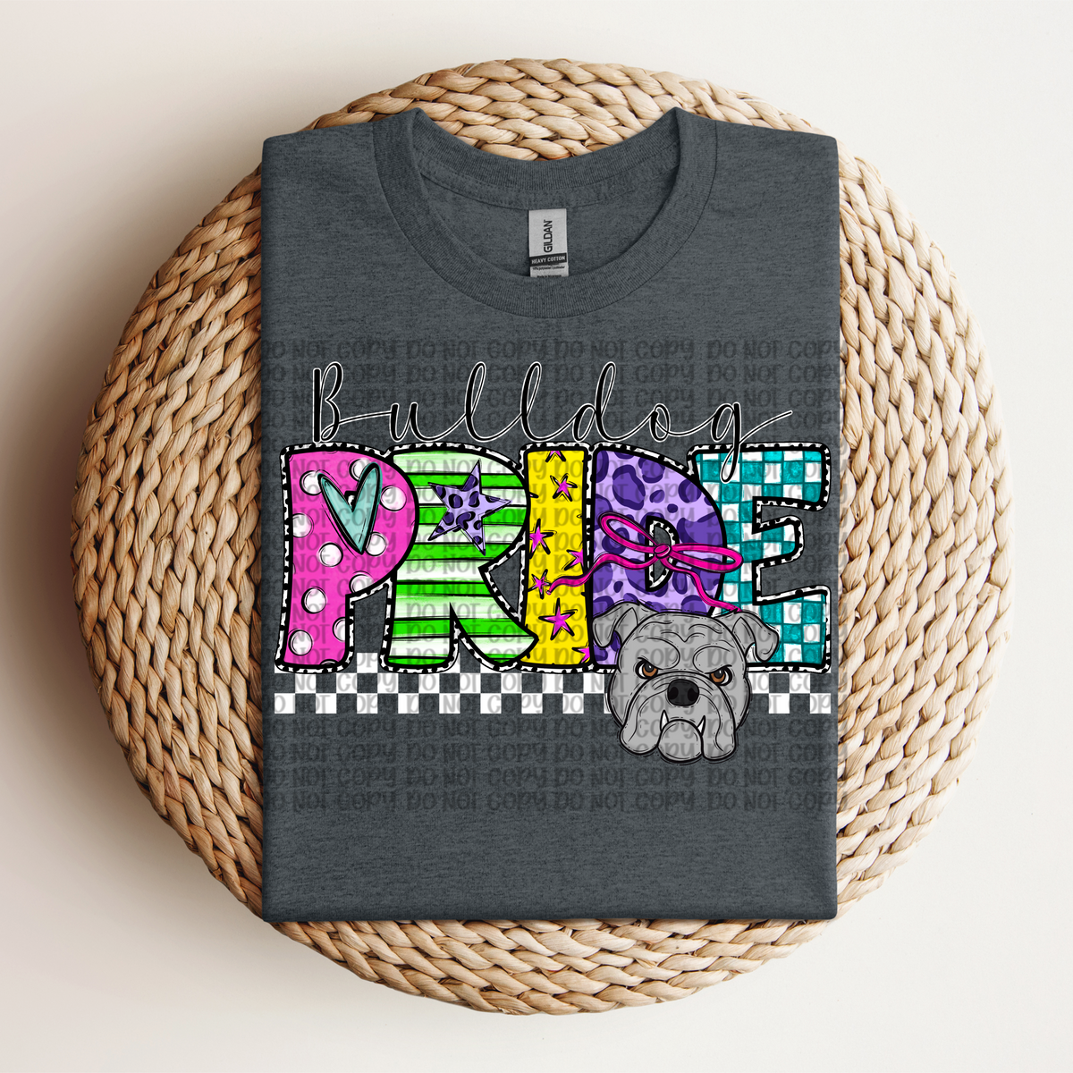 Bulldog Pride Colorful Patterns (VP) 102724 DTF transfer