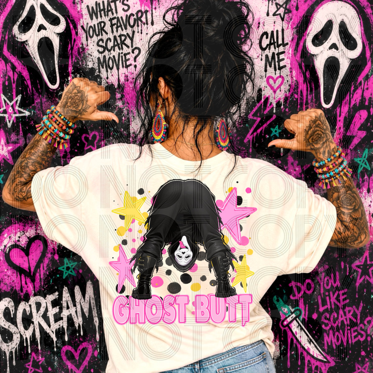 Ghost butt PINK (Renewed) DTF Transfer