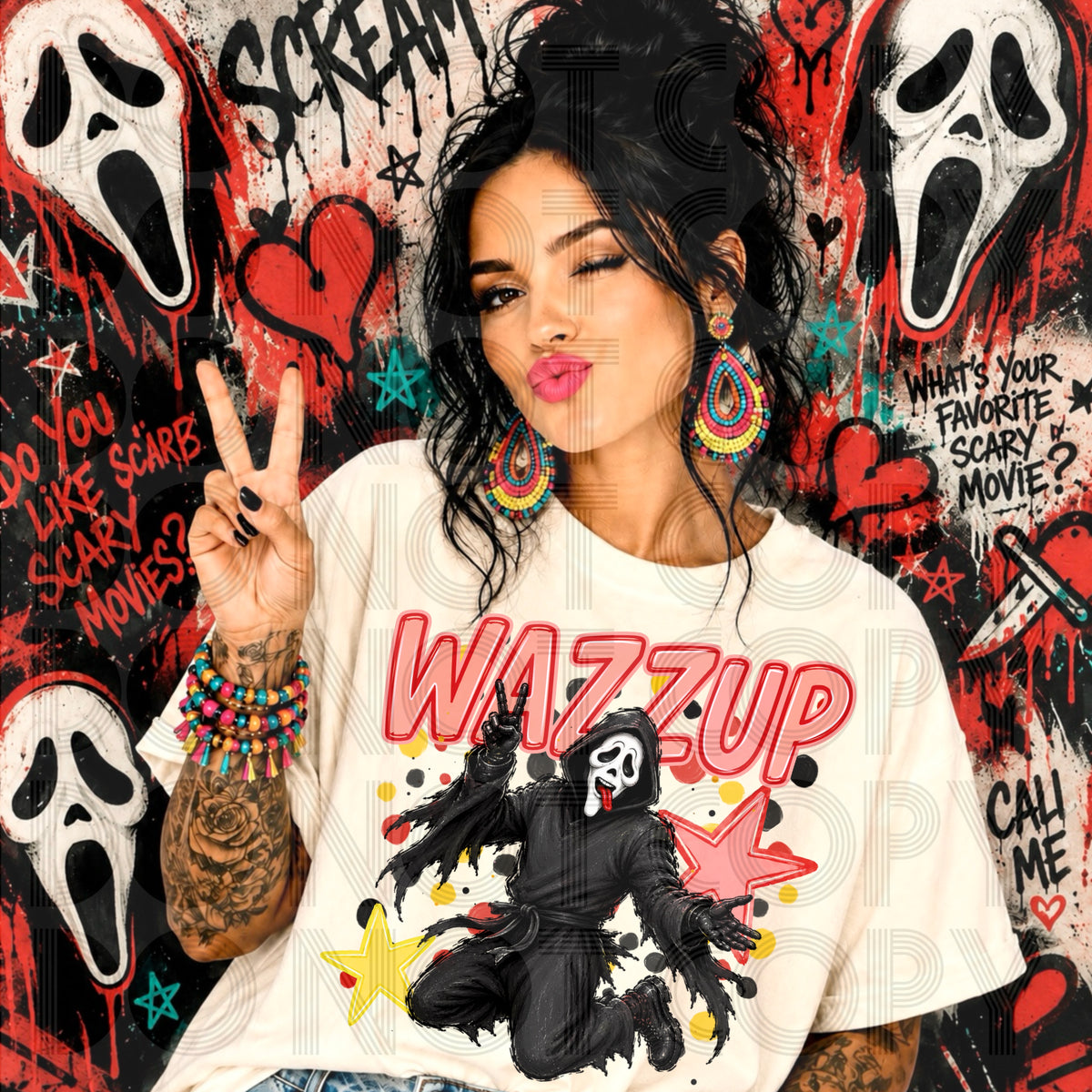 Wazz up GF RED (Renewed) DTF Transfer