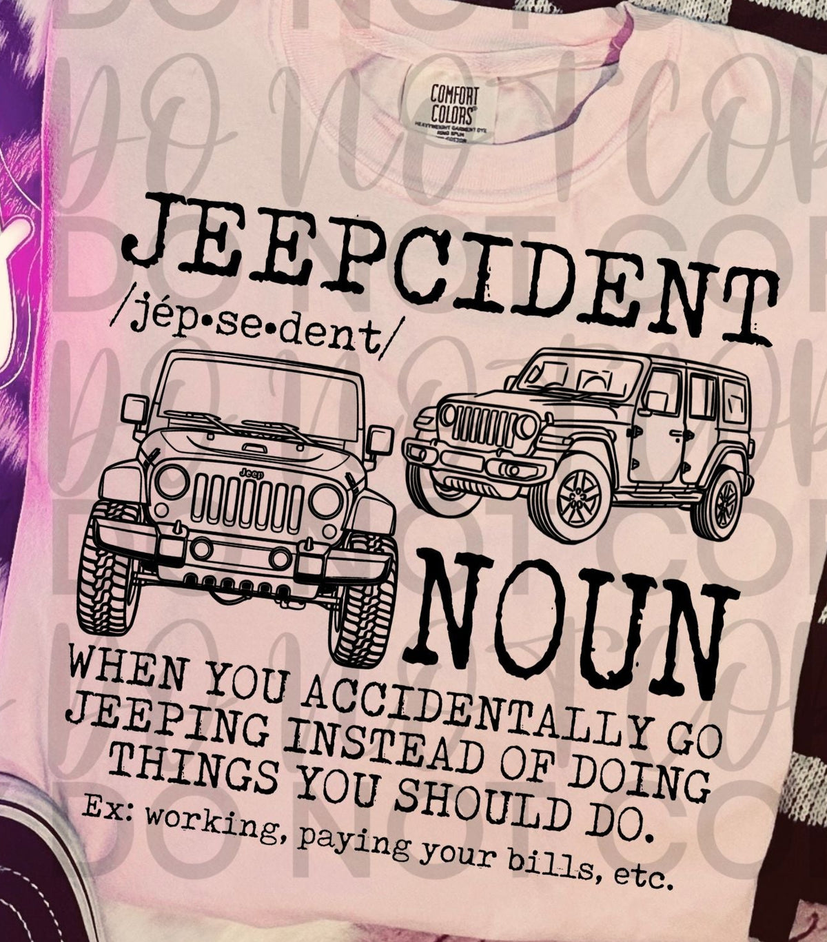 Jeepcident BLACK (Starlight) DTF transfer
