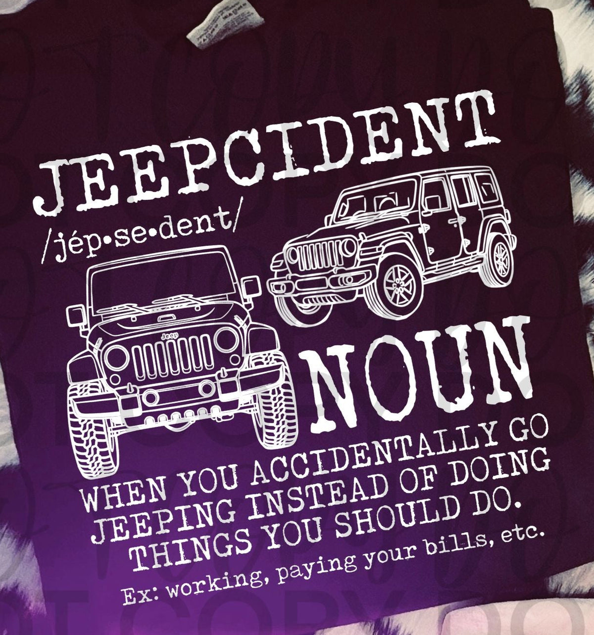 Jeepcident WHITE (Starlight) DTF transfer