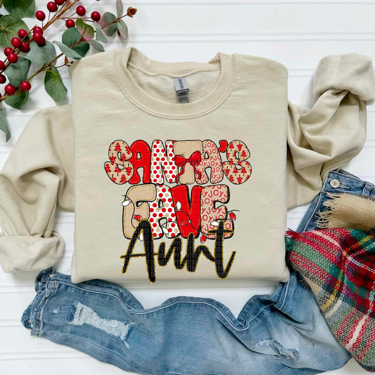 Santa's Fave Aunt (SDD) DTF Transfer