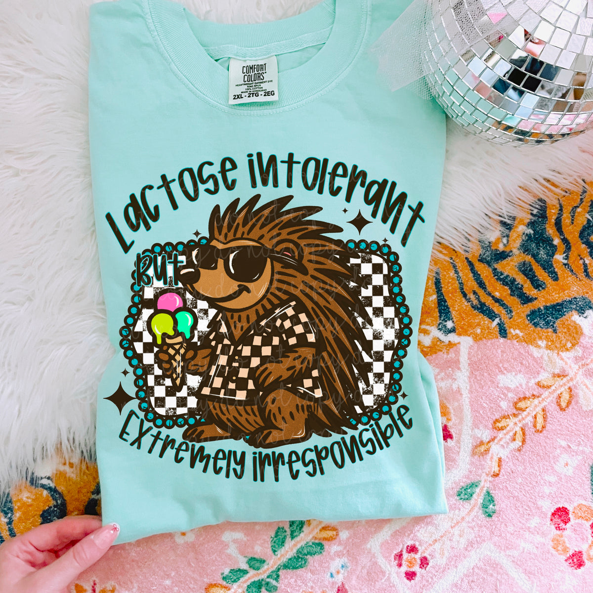 Lactose Intolerant porcupine (moonmade) DTF transfer