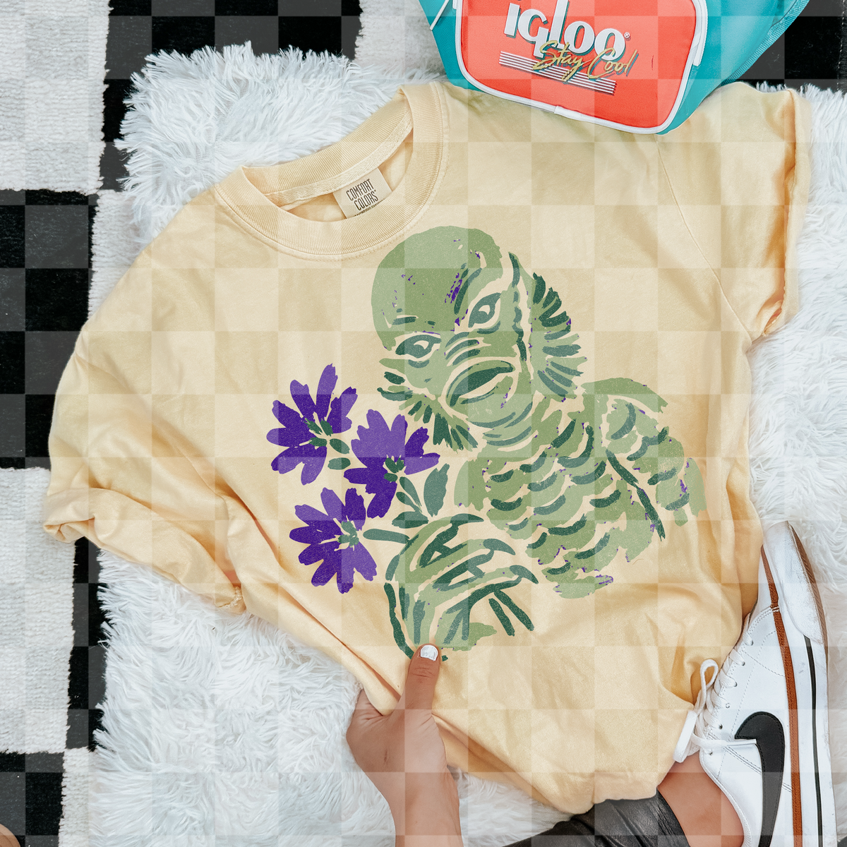 Lizard guy with florals (Lyttle) DTF Transfer