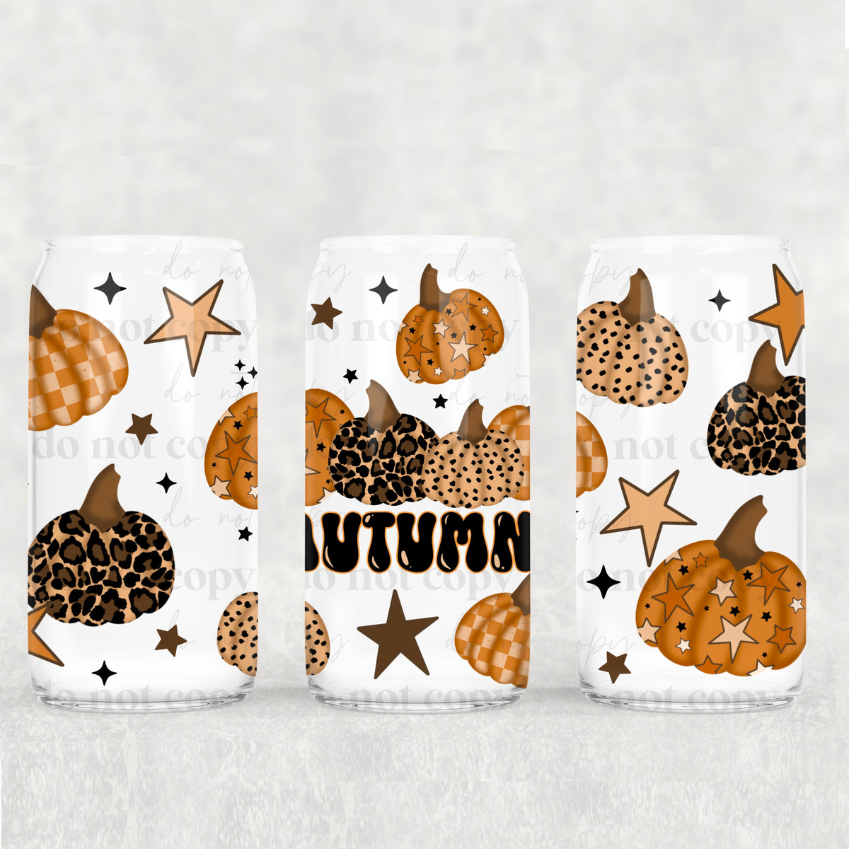 5898 autumn leopard print pumpkins (CSC) UV DTF WRAP